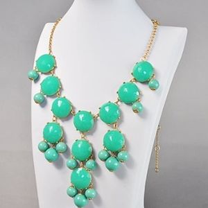 Green bubble statement necklace and earring set